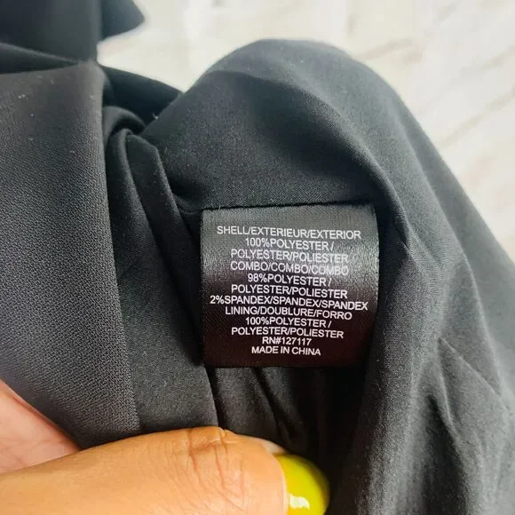 Badgley Mischka Women's Black Puff Pleated Sleeve Bodycon Sheath Midi Dress Sz 0 - Picture 6 of 7